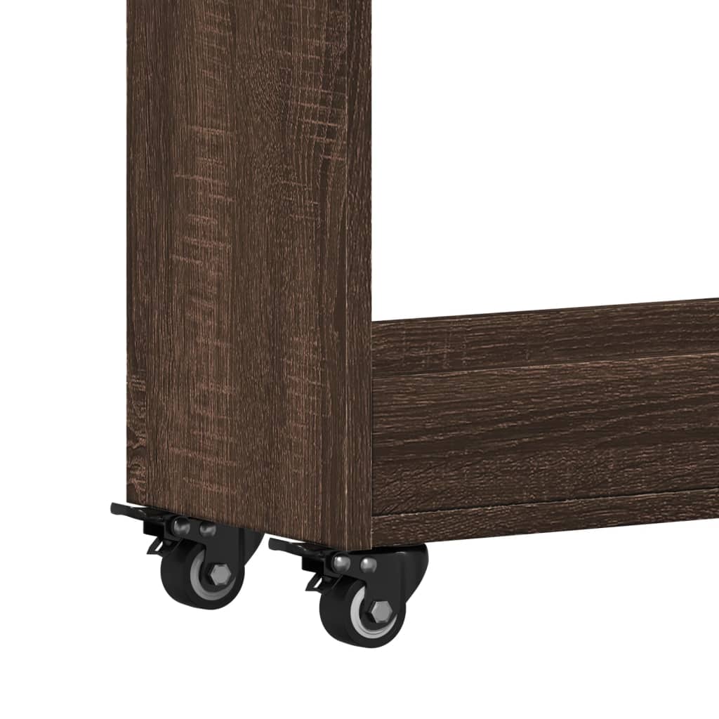 Cabinet with Wheels Brown Oak 60x22x79 cm Engineered Wood