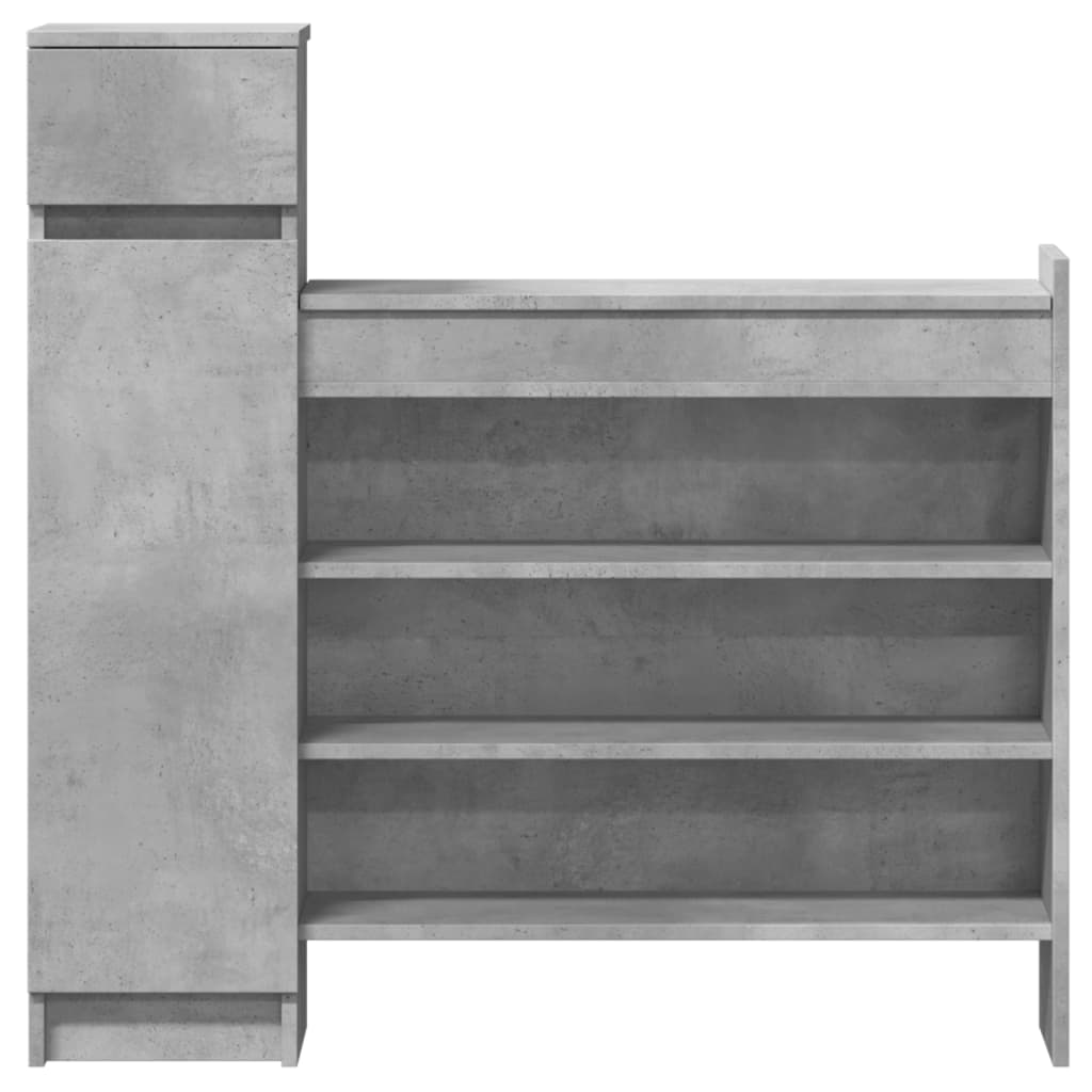 Shoe Cabinet Concrete Grey 100.5x28x100 cm Engineered Wood