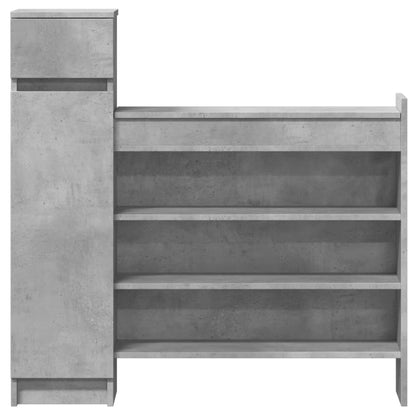 Shoe Cabinet Concrete Grey 100.5x28x100 cm Engineered Wood