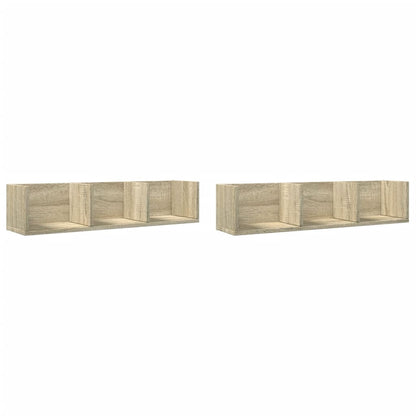 Wall Cabinets 2 pcs Sonoma Oak 75x18x16.5 cm Engineered Wood