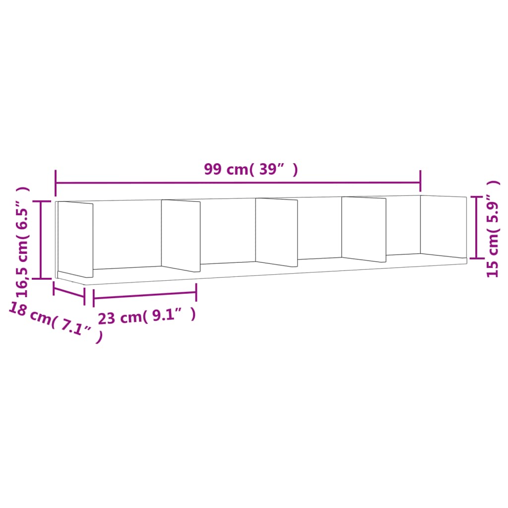 Wall Cabinets 2 pcs Sonoma Oak 99x18x16.5 cm Engineered Wood