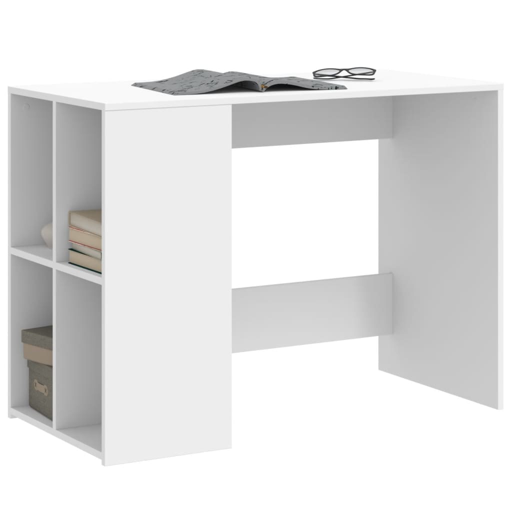 Desk White 102x50x75 cm Engineered Wood