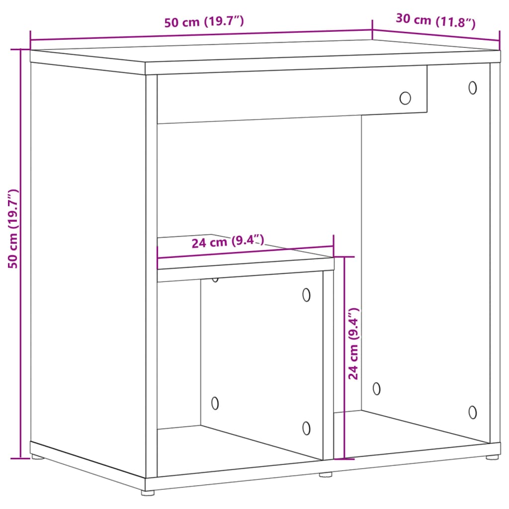 Side Tables 2 pcs Sonoma Oak 50x30x50 cm Engineered Wood