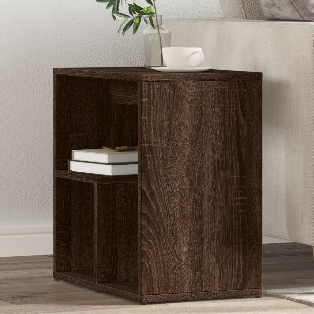 Side Table Brown Oak 50x30x50 cm Engineered Wood