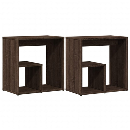 Side Tables 2 pcs Brown Oak 50x30x50 cm Engineered Wood