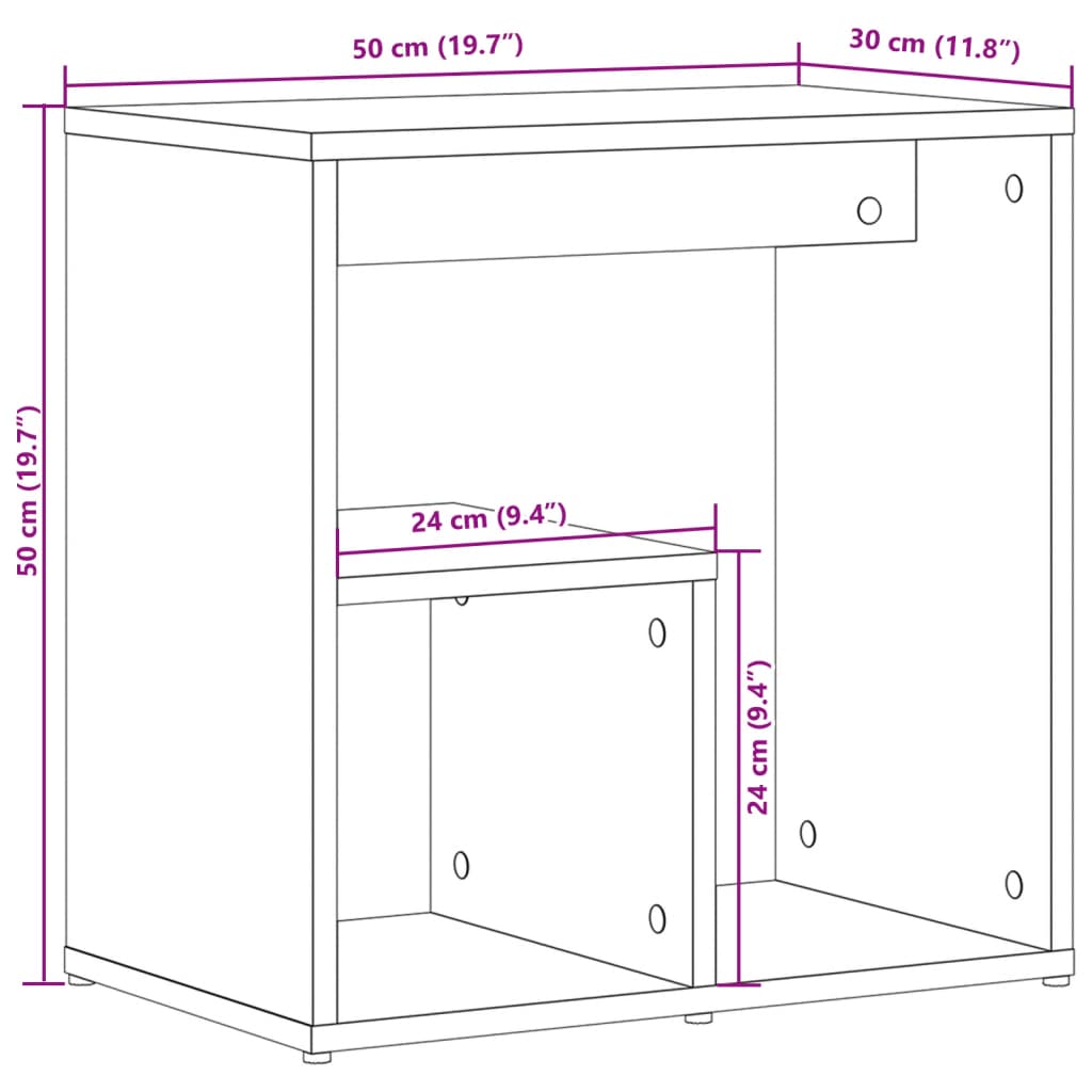 Side Tables 2 pcs Brown Oak 50x30x50 cm Engineered Wood