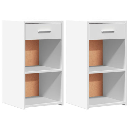 Bedside Cabinets 2 pcs White 35x34x65 cm Engineered Wood