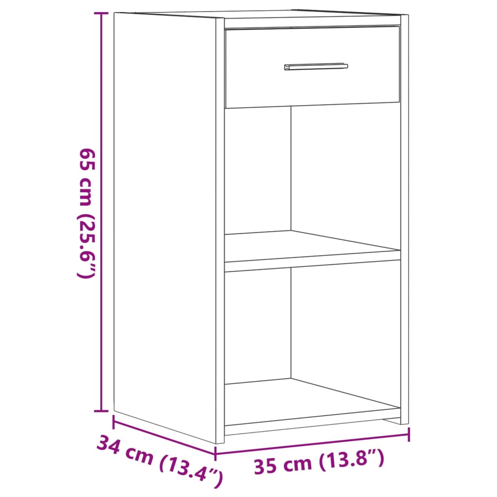 Bedside Cabinets 2 pcs White 35x34x65 cm Engineered Wood