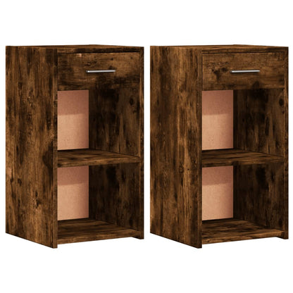 Bedside Cabinets 2 pcs Smoked Oak 35x34x65 cm Engineered Wood