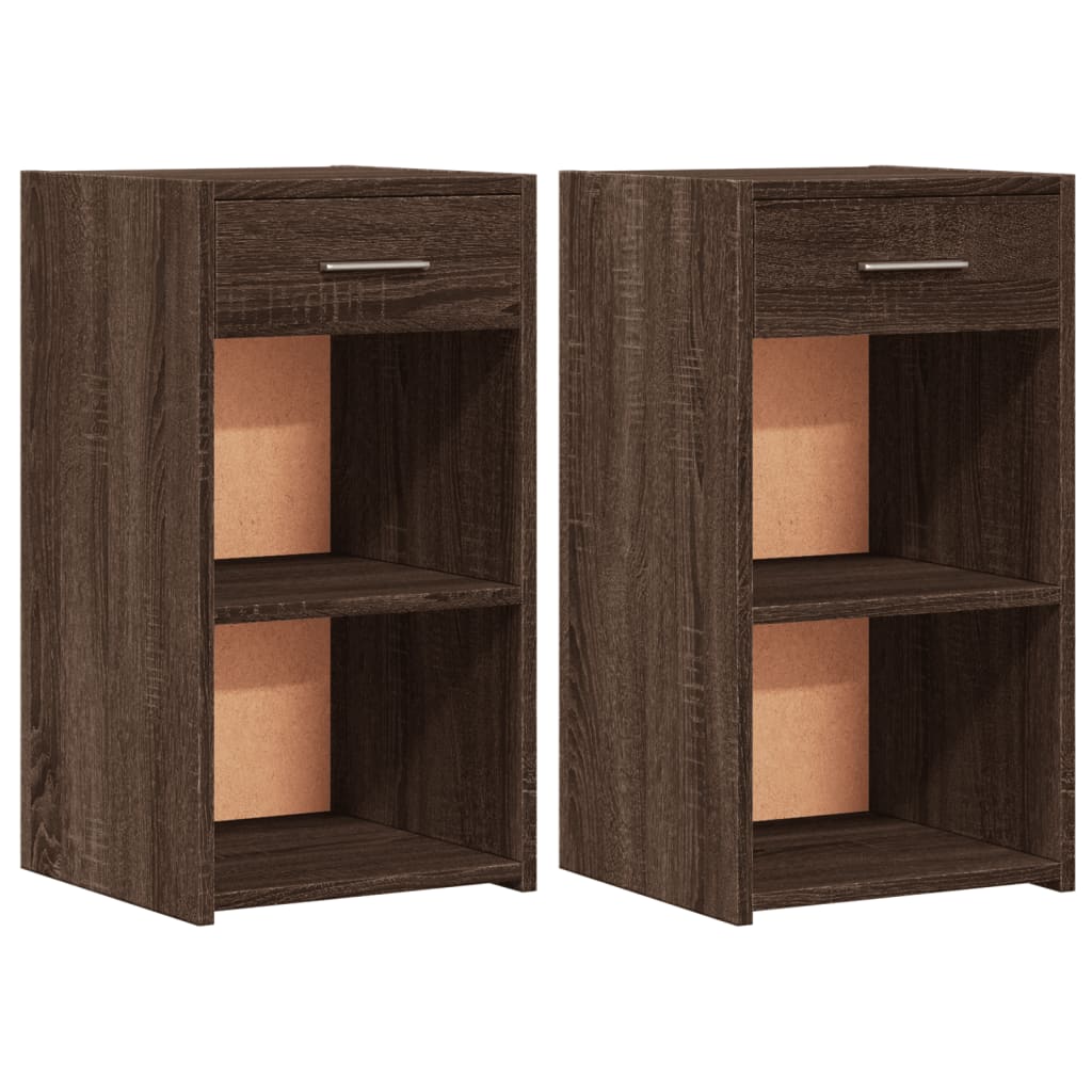 Bedside Cabinets 2 pcs Brown Oak 35x34x65 cm Engineered Wood