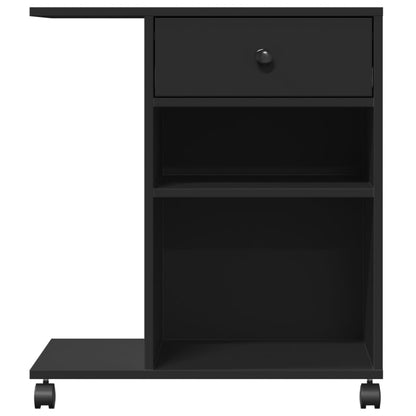 Printer Stand with Wheels Black 60x40x68.5 cm