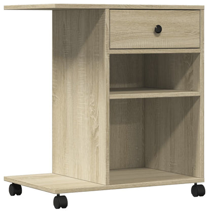 Printer Stand with Wheels Sonoma Oak 60x40x68.5 cm