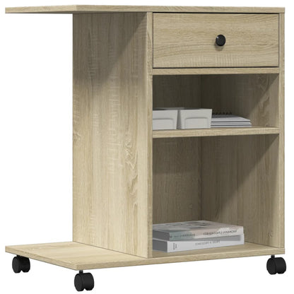 Printer Stand with Wheels Sonoma Oak 60x40x68.5 cm