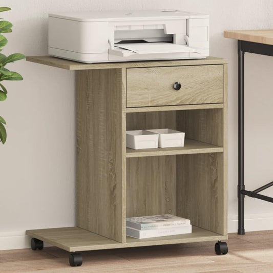 Printer Stand with Wheels Sonoma Oak 60x40x68.5 cm