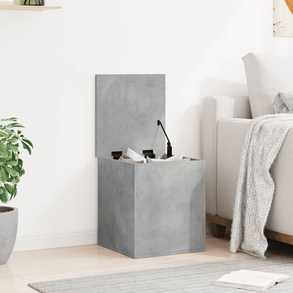 Storage Box Concrete Grey 40x42x46 cm Engineered Wood