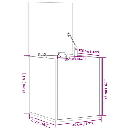 Storage Box Concrete Grey 40x42x46 cm Engineered Wood