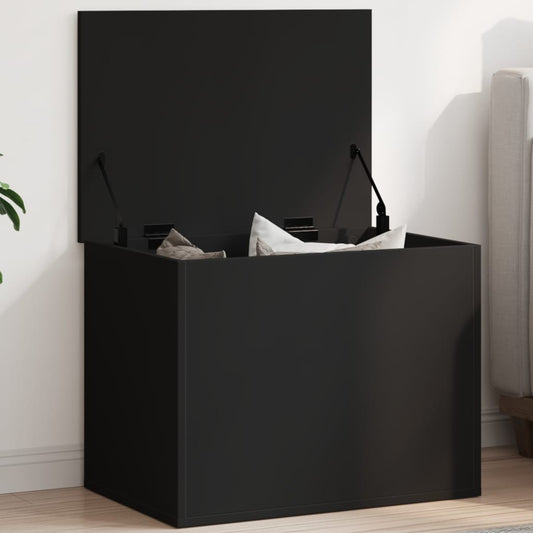 Storage Box Black 60x42x46 cm Engineered Wood