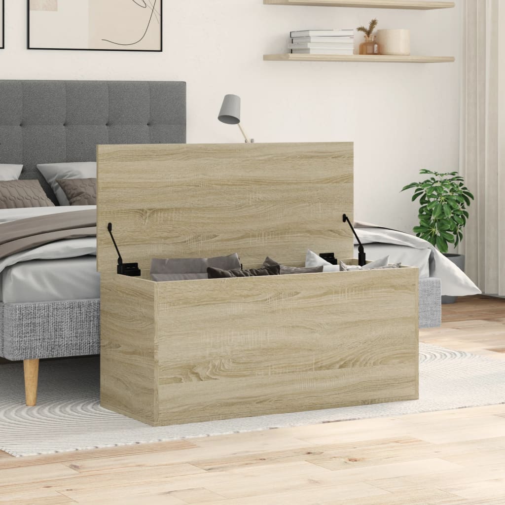 Storage Box Sonoma Oak 100x42x46 cm Engineered Wood