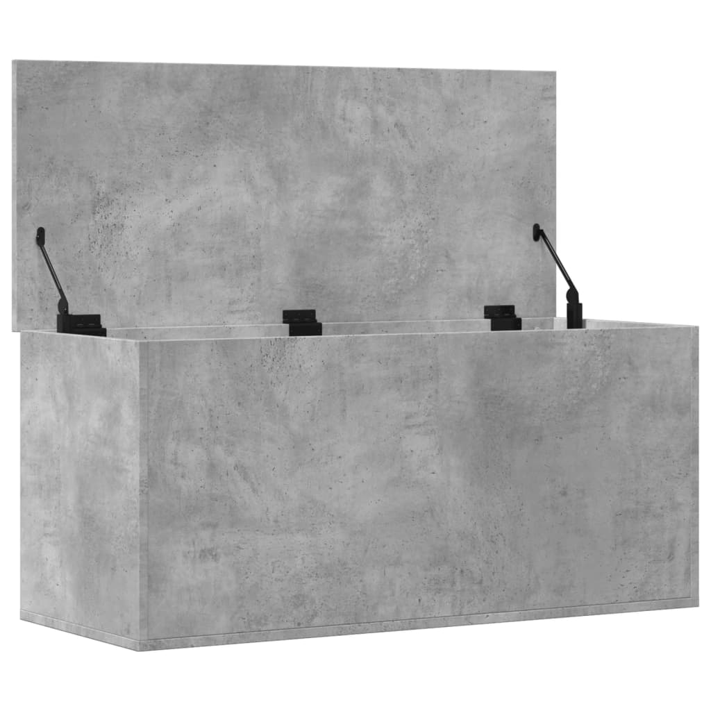 Storage Box Concrete Grey 100x42x46 cm Engineered Wood