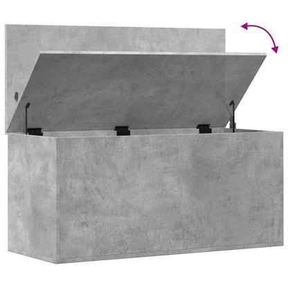 Storage Box Concrete Grey 100x42x46 cm Engineered Wood