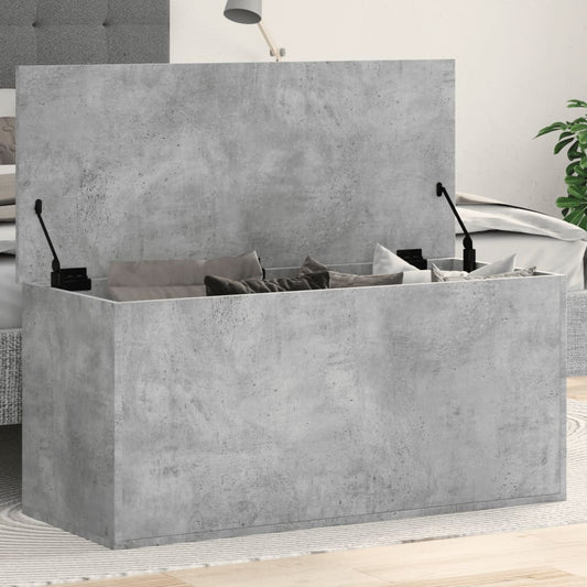 Storage Box Concrete Grey 100x42x46 cm Engineered Wood