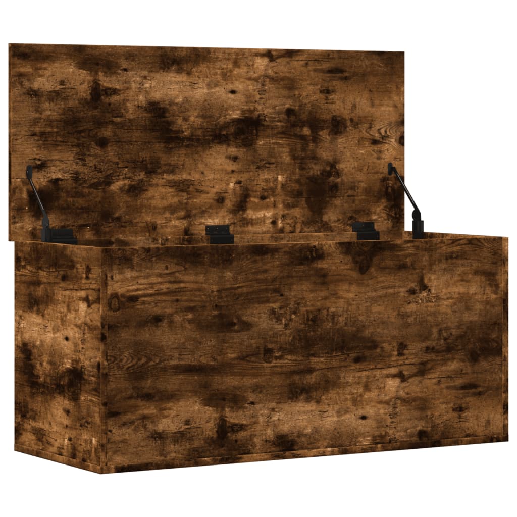 Storage Box Smoked Oak 100x42x46 cm Engineered Wood