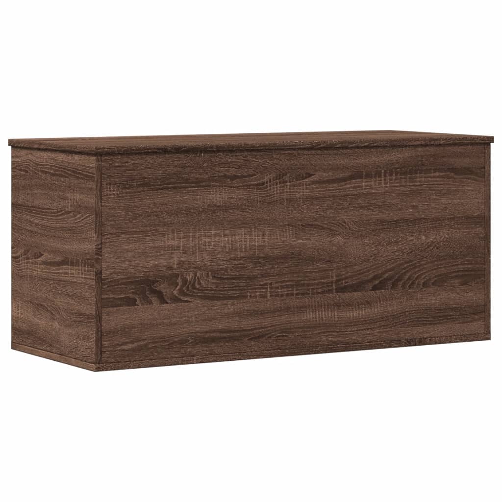 Storage Box Brown Oak 100x42x46 cm Engineered Wood