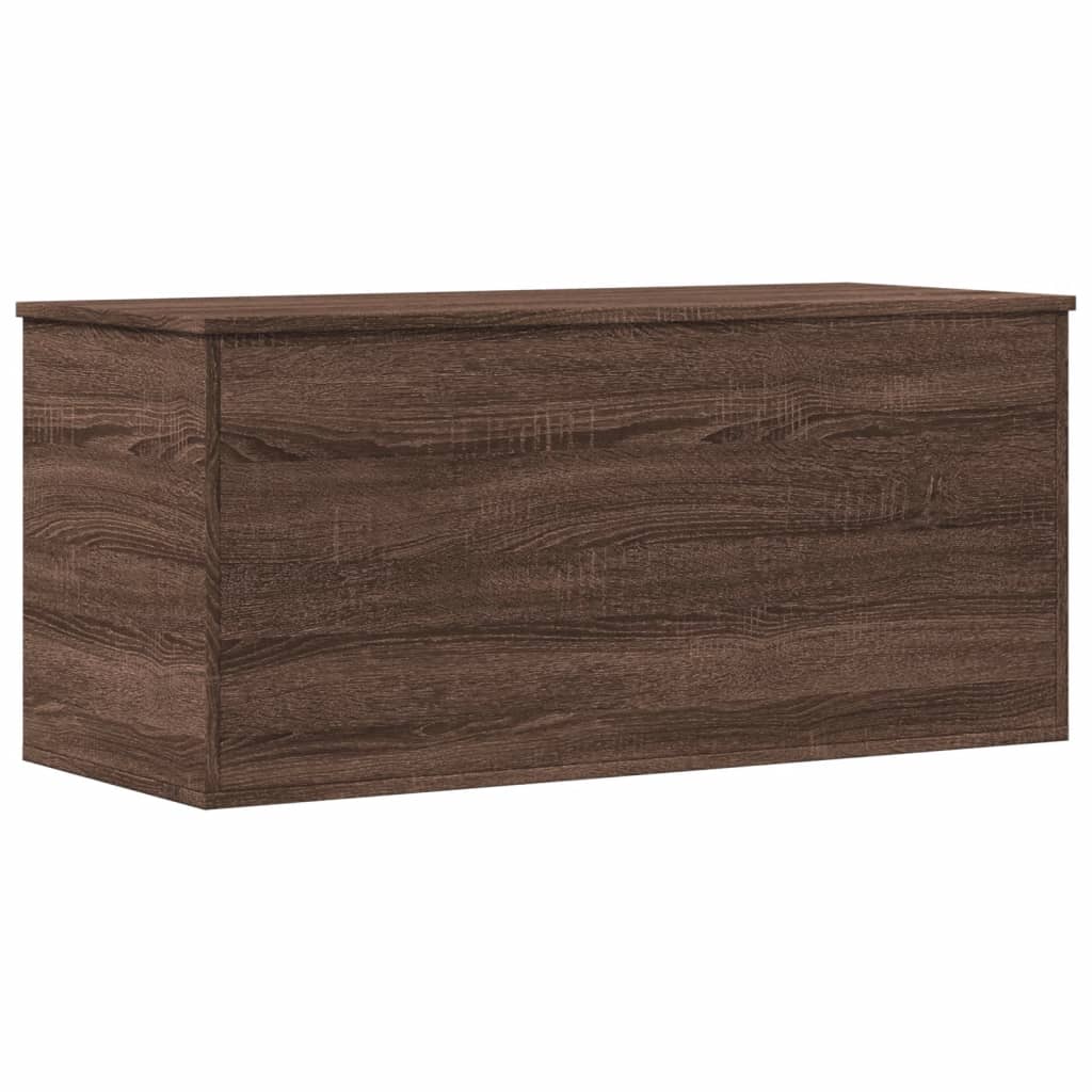 Storage Box Brown Oak 100x42x46 cm Engineered Wood