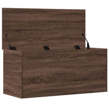 Storage Box Brown Oak 100x42x46 cm Engineered Wood