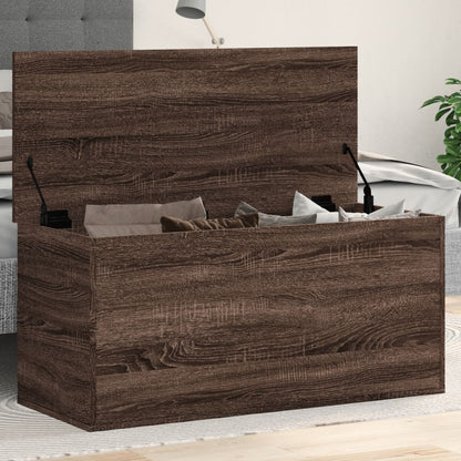 Storage Box Brown Oak 100x42x46 cm Engineered Wood