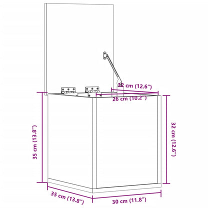 Storage Box White 30x35x35 cm Engineered Wood