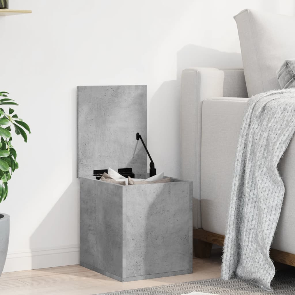 Storage Box Concrete Grey 30x35x35 cm Engineered Wood