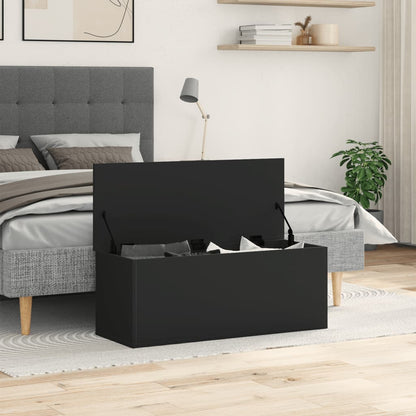 Storage Box Black 90x35x35 cm Engineered Wood