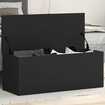 Storage Box Black 90x35x35 cm Engineered Wood