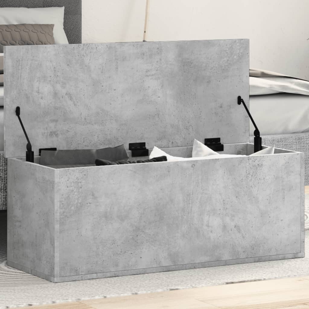 Storage Box Concrete Grey 90x35x35 cm Engineered Wood