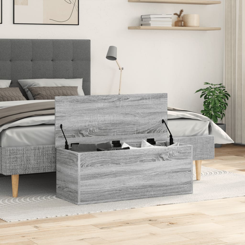 Storage Box Grey Sonoma 90x35x35 cm Engineered Wood