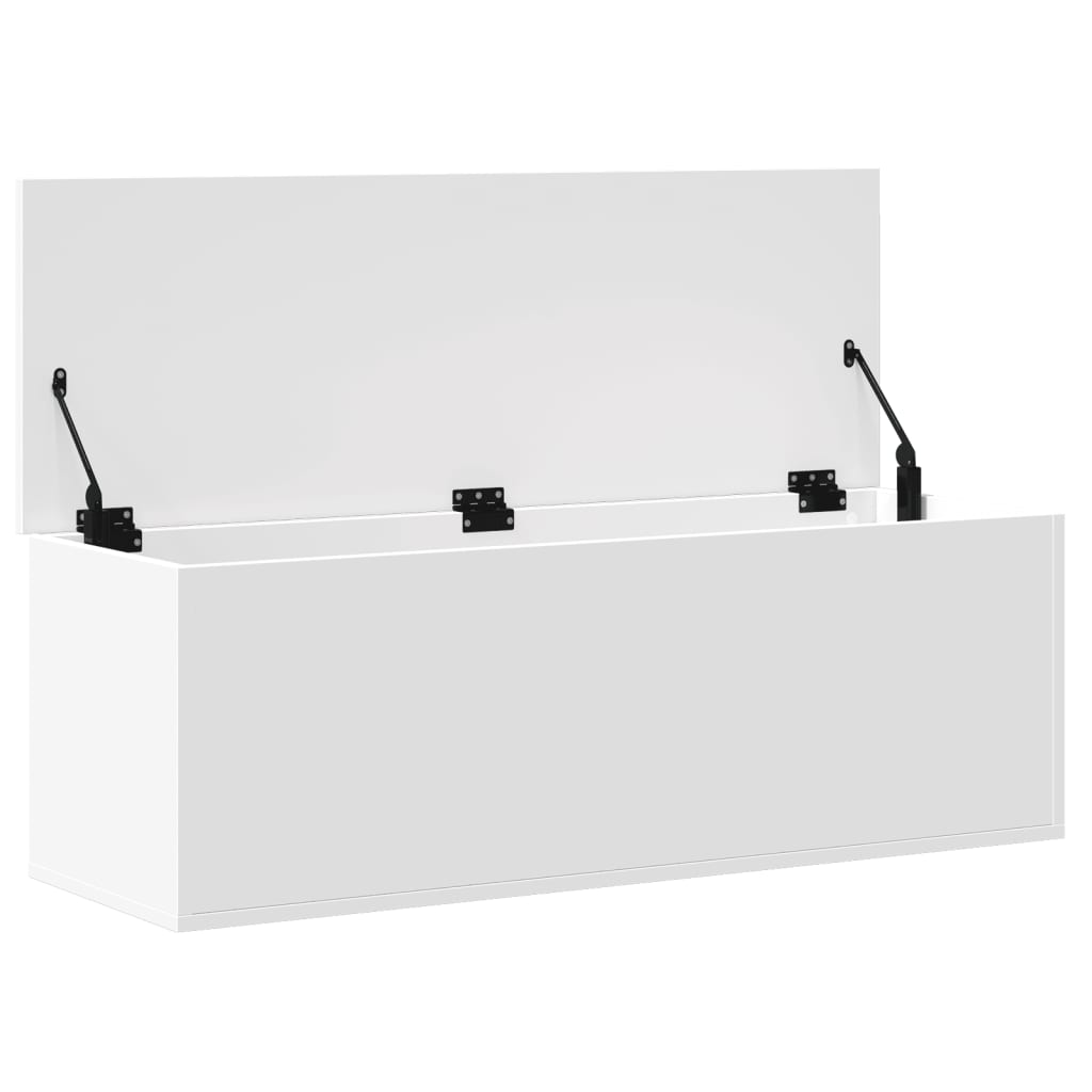 Storage Box White 102x35x35 cm Engineered Wood