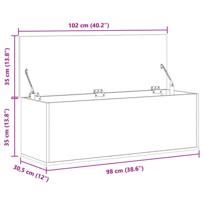 Storage Box White 102x35x35 cm Engineered Wood