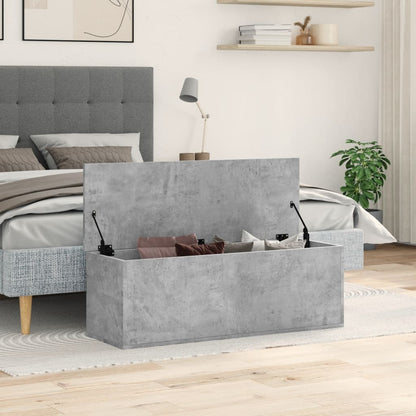 Storage Box Concrete Grey 102x35x35 cm Engineered Wood