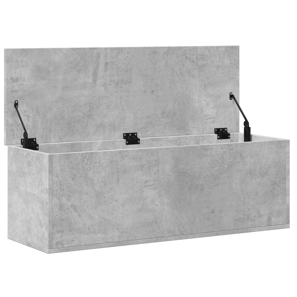 Storage Box Concrete Grey 102x35x35 cm Engineered Wood