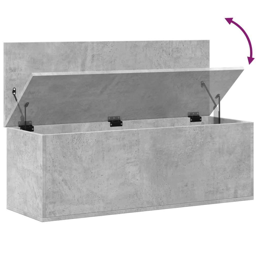 Storage Box Concrete Grey 102x35x35 cm Engineered Wood