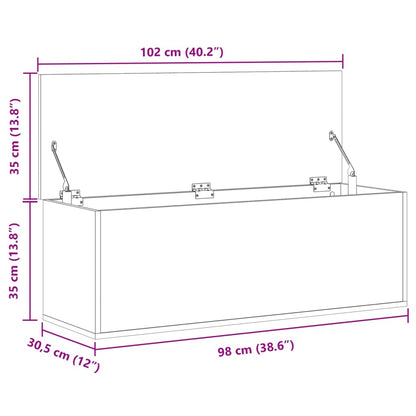 Storage Box Concrete Grey 102x35x35 cm Engineered Wood