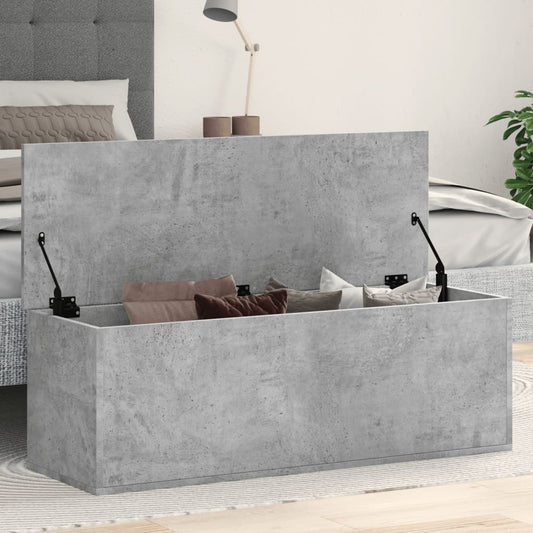 Storage Box Concrete Grey 102x35x35 cm Engineered Wood