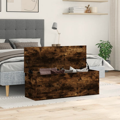 Storage Box Smoked Oak 102x35x35 cm Engineered Wood