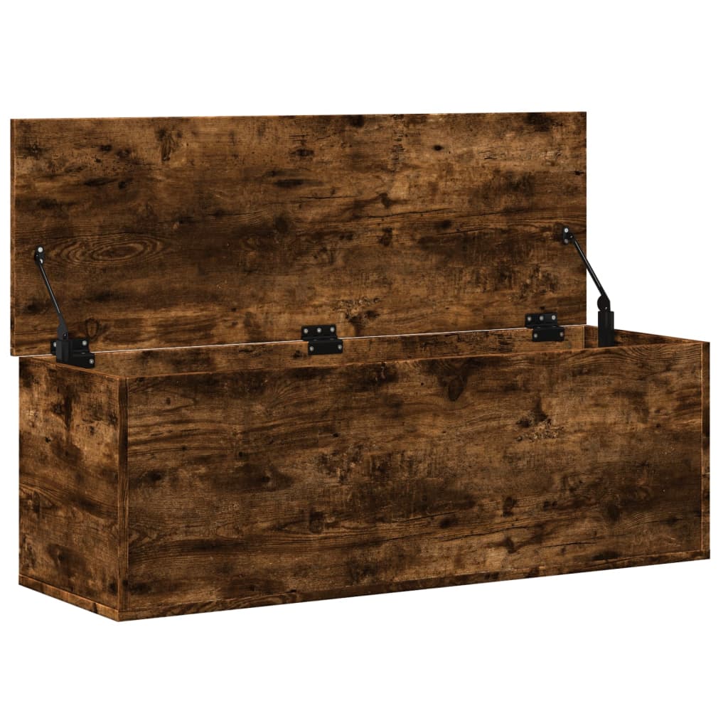 Storage Box Smoked Oak 102x35x35 cm Engineered Wood