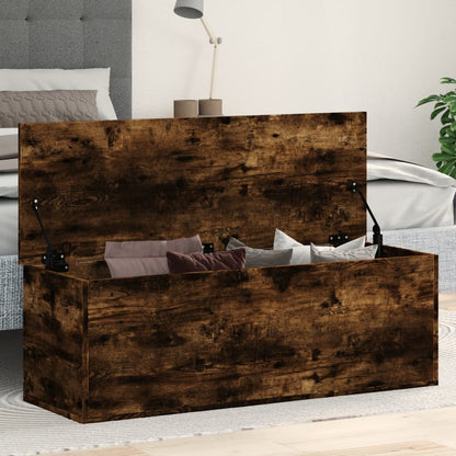 Storage Box Smoked Oak 102x35x35 cm Engineered Wood