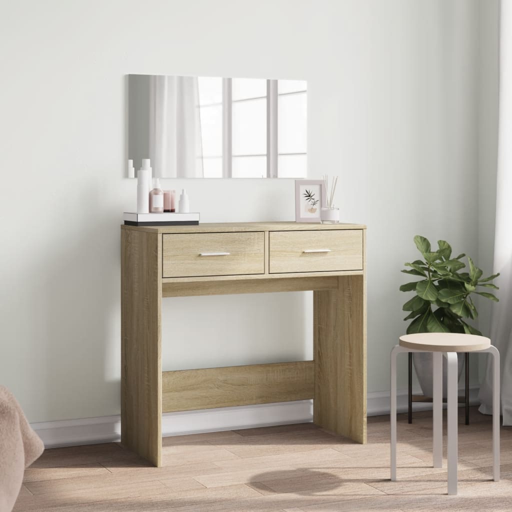 Dressing Table with Mirror Sonoma Oak 80x39x80 cm