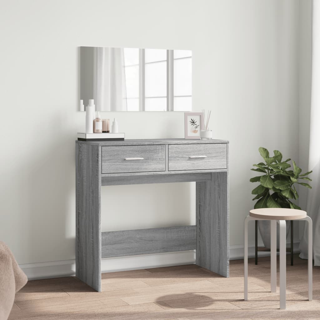 Dressing Table with Mirror Grey Sonoma 80x39x80 cm