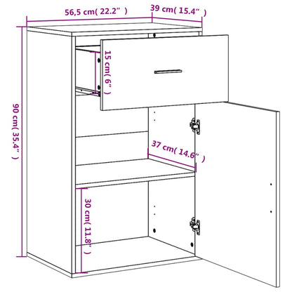 Storage Cabinet Black 56.5x39x90 cm Engineered Wood