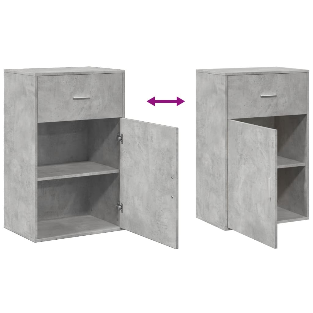 Storage Cabinet Concrete Grey 56.5x39x90 cm Engineered Wood